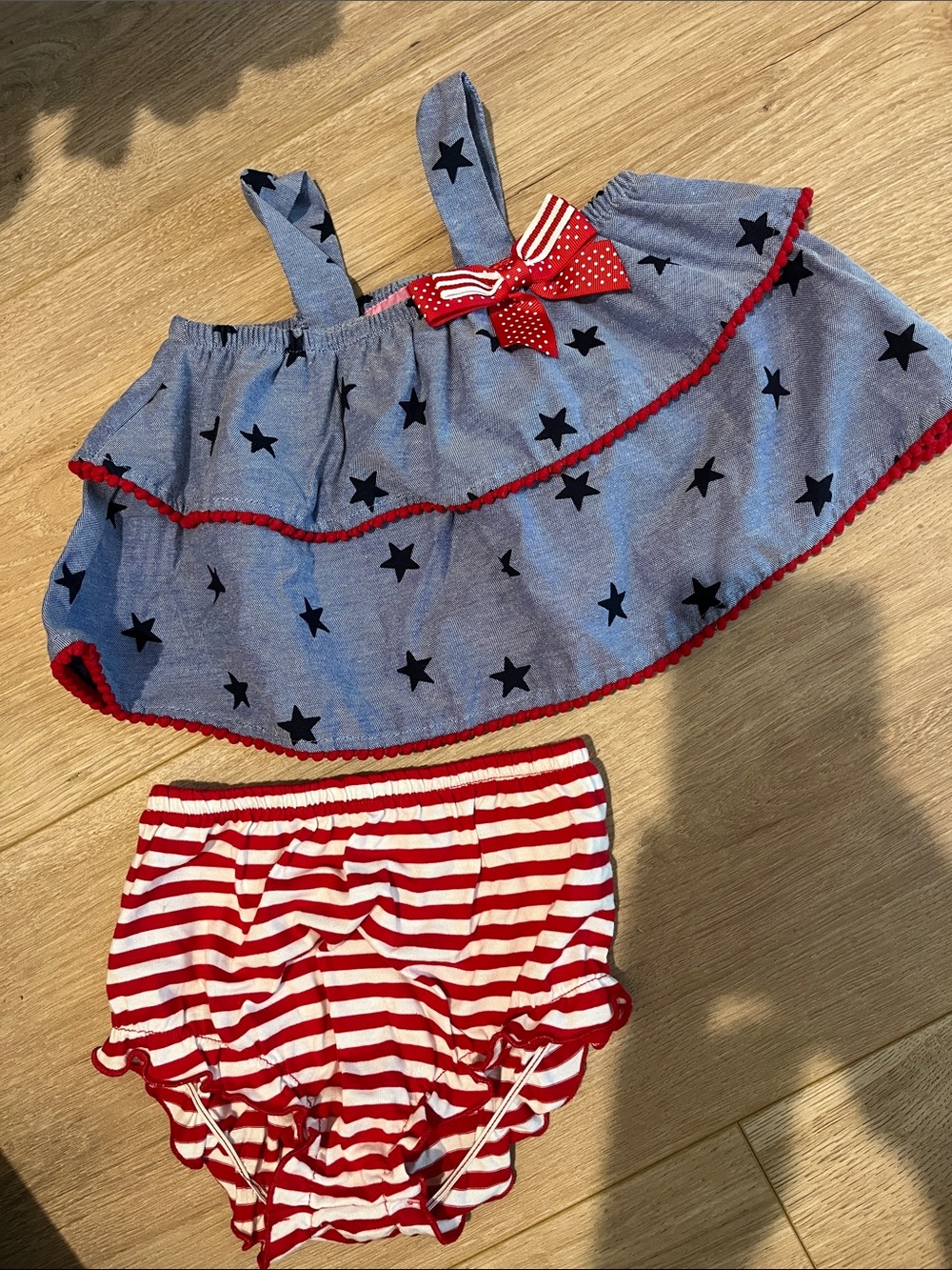 Girls' Star Print Blue & Red Two-Piece Set size 9m